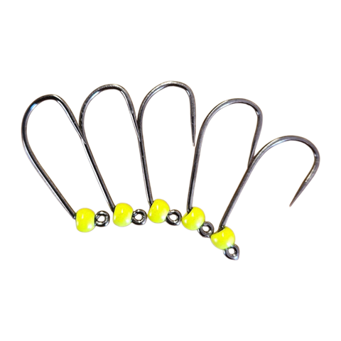 6ér Haken ohne Widerhaken Tungstenperle 3mm Hends Hooks