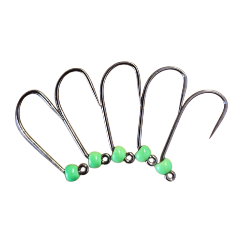 6ér Haken ohne Widerhaken Tungstenperle 3mm Hends Hooks